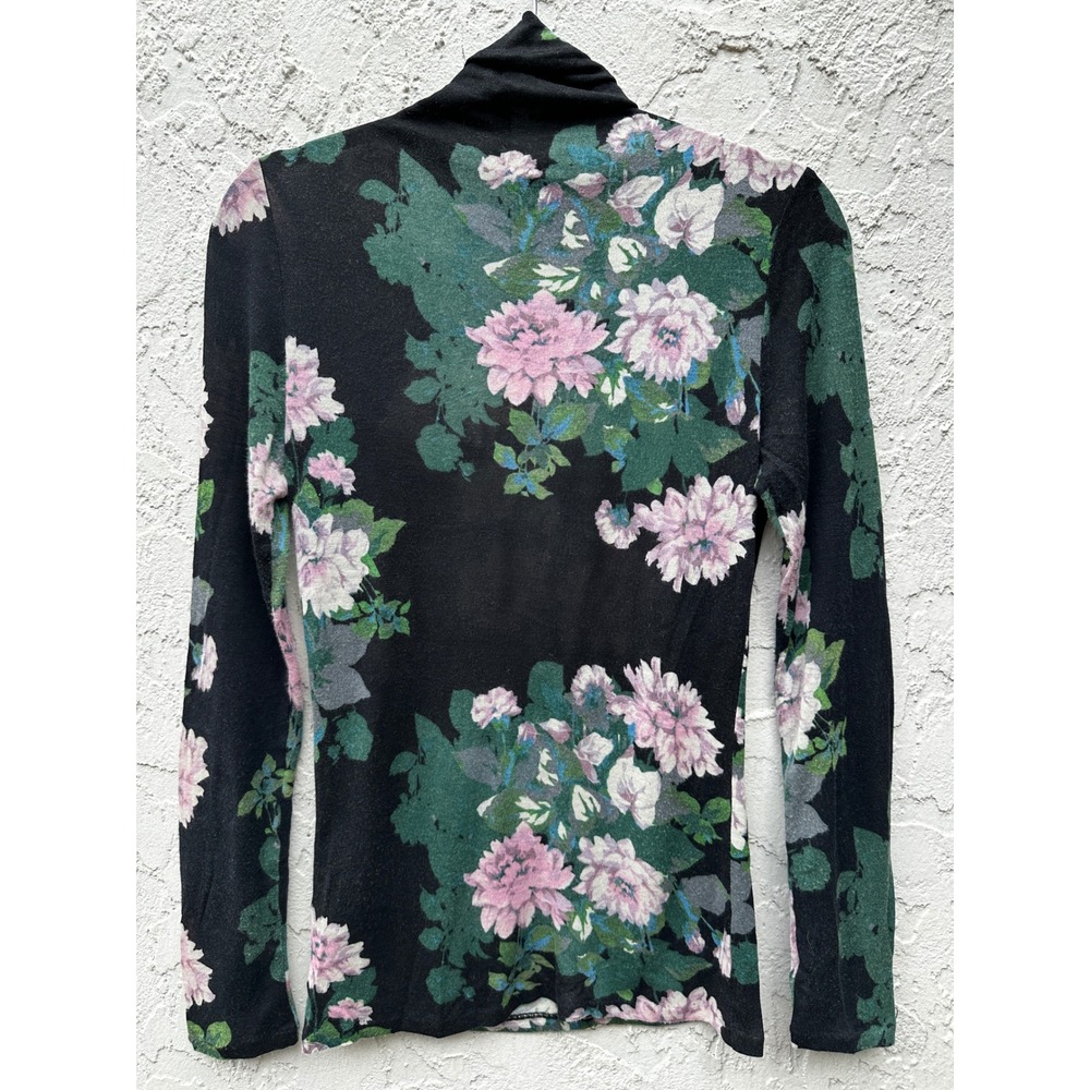 Club Monaco Floral Wool Blend Turtleneck Sweater Women Small Whimsigoth - Picture 4 of 6